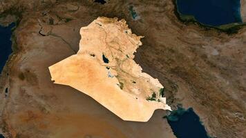 4K Iraq Territory Map in Asia, High Resolution Satellite View, Widescreen 4K Resolution photo