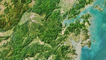 4K Ninghai of China Map, High Resolution Satellite View With No Border, Widescreen 4K Resolution photo