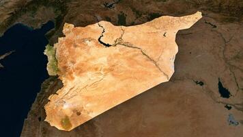 4K Syria Territory Map in Asia, High Resolution Satellite View, Widescreen 4K Resolution photo