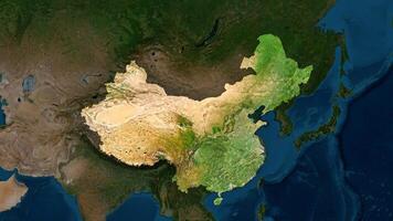 4K China Territory Map in Asia, High Resolution Satellite View, Widescreen 4K Resolution photo