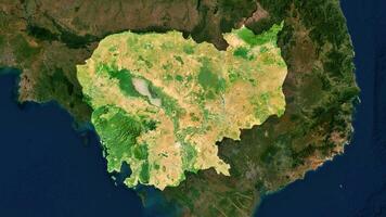 4K Cambodia Territory Map in Asia, High Resolution Satellite View, Widescreen 4K Resolution photo