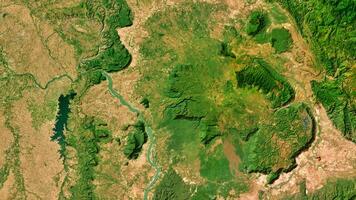 4K Dong Hua Sao Conservation Area in Laos Map, High Resolution Satellite View With No Border, Widescreen 4K Resolution photo