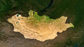 4K Mongolia Territory Map in Asia, High Resolution Satellite View, Widescreen 4K Resolution photo
