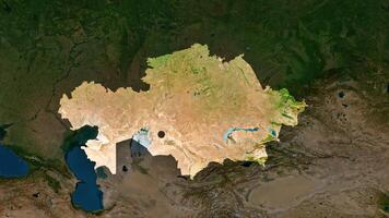 4K Kazakhstan Territory Map in Asia, High Resolution Satellite View, Widescreen 4K Resolution photo