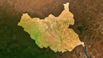 4K South Sudan Territory Map in Africa, High Resolution Satellite View, Widescreen 4K Resolution photo