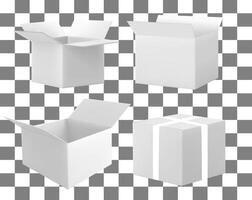 White cardboard box set. blank package product square box mockups container packages , Gradient Mesh vector