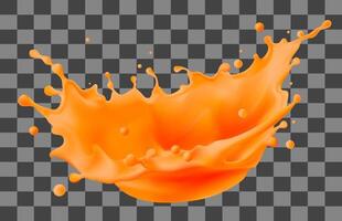 orange juice splash isolated on background. Realistic Gradient Mesh Clipping path. vector
