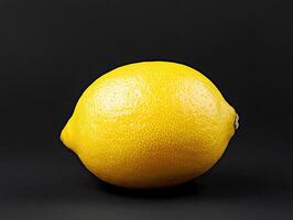 lemon isolated on black background photo