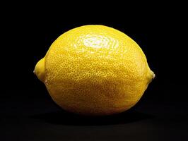 lemon isolated on black background photo