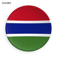GAMBIA flag icon in modern neomorphism style. Button for mobile application or web. image on white background vector
