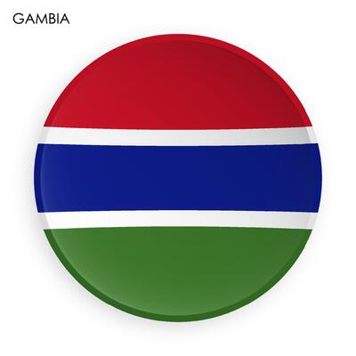GAMBIA flag icon in modern neomorphism style. Button for mobile application or web. image on white background