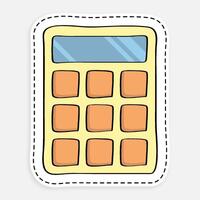 cartoon icon of doodle Calculator of finances and accurate accounting. image isolated on white background vector