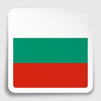 bulgaria flag icon on paper square sticker with shadow. Button for mobile application or web. image vector