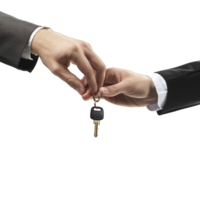 man's hand handing keys over to another man's hand transparent background png