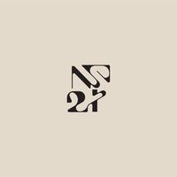 elegant initial logo bold style and luxury concept NI curved typography monogram letter vector