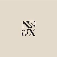 elegant initial logo bold style and luxury concept NX curved typography monogram letter vector