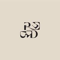 elegant initial logo bold style and luxury concept PD curved typography monogram letter vector