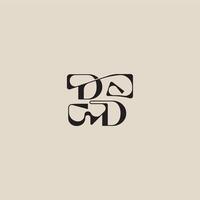 elegant initial logo bold style and luxury concept DD curved typography monogram letter vector