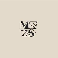 elegant initial logo bold style and luxury concept MS curved typography monogram letter vector