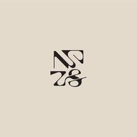 elegant initial logo bold style and luxury concept NS curved typography monogram letter vector