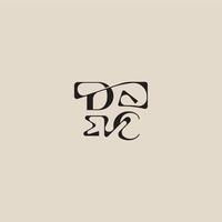 elegant initial logo bold style and luxury concept DC curved typography monogram letter vector