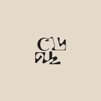 elegant initial logo bold style and luxury concept CL curved typography monogram letter vector