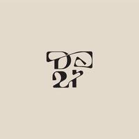 elegant initial logo bold style and luxury concept DI curved typography monogram letter vector