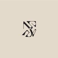 elegant initial logo bold style and luxury concept NV curved typography monogram letter vector