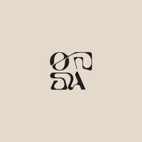 elegant initial logo bold style and luxury concept OA curved typography monogram letter vector