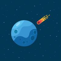 Fired Asteroid In Collision With Planet vector