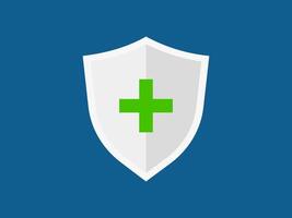 a shield with a green cross on it vector