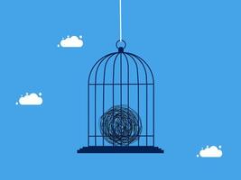 a bird in a cage with a bird in it vector