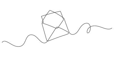 envelope opening news letter and message receive one line drawing continuous vector