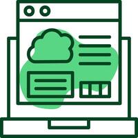 Cloud Coding Outline Style Icon vector