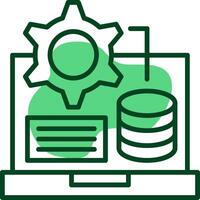 Database Outline Style Icon vector