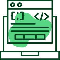 Code Processor Outline Style Icon vector