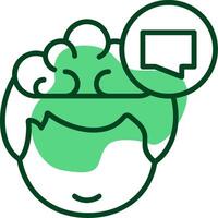 Inner Dialogue Outline Style Icon vector
