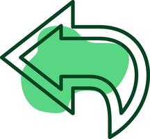 Undo Outline Style Icon vector