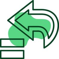 Backward Outline Style Icon vector