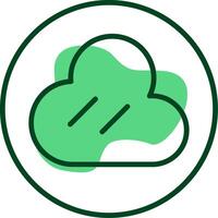 Cloud Circle Outline Style Icon vector
