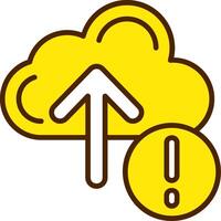 Cloud upload Yellow Filled Style Icon vector
