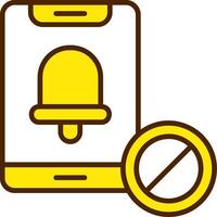 Notifications off Yellow Filled Style Icon vector
