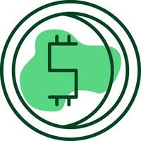 Dollar sign Outline Style Icon vector