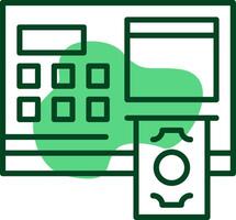 ATM Outline Style Icon vector