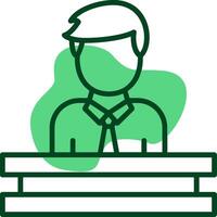 Bank teller Outline Style Icon vector