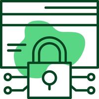 Data encryption Outline Style Icon vector