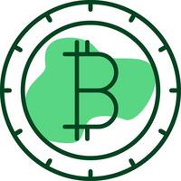 Bitcoin Outline Style Icon vector