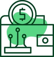 Digital wallet Outline Style Icon vector