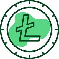 Litecoin Outline Style Icon vector