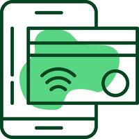 NFC payment Outline Style Icon vector